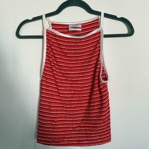 Urban Outfitters Red and White Striped Tank Top